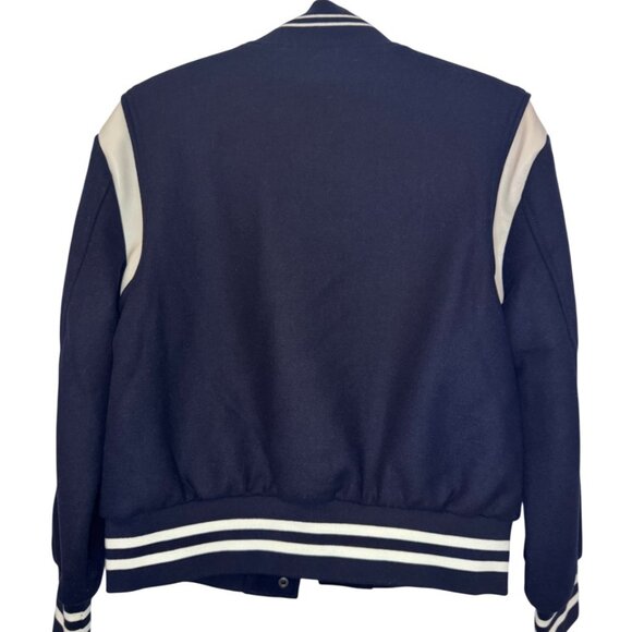 Gap navy blue and white wool blend varsity jacket size XS - Picture 6 of 8